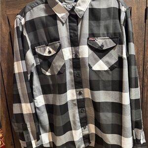DIXXON Black and Gray Button Down Shirt